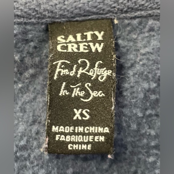 Salty Crew Salty Seventies Zip Hoody Women's Blue Sweatshirt Fleece X-Small - Picture 9 of 13